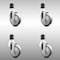 Service Caster 4 Inch 316SS Gray Polyurethane Swivel 1-7/8 Inch Expanding Stem Caster Set SCC SCC-SS316EX20S414-PPUB-178-4 - alternate 4